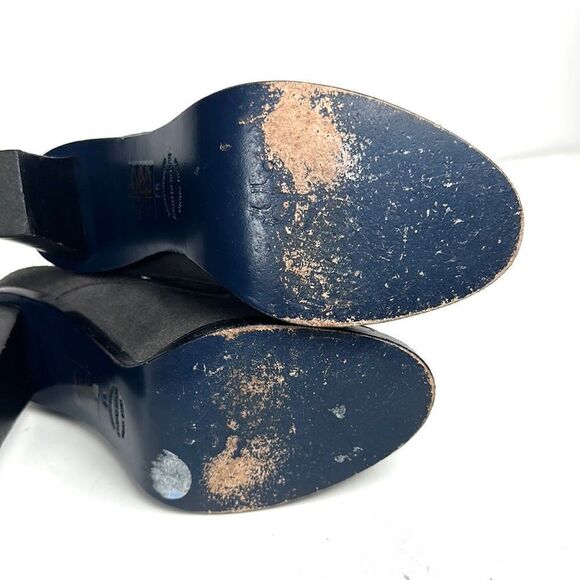 Brooks Brothers Charcoal Gray Suede Monk Strap Heels Booties made in Italy 6,5 - Picture 11 of 15